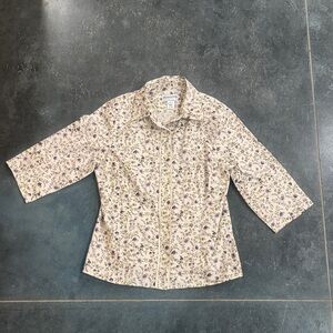 Floral Pendleton 3/4 Length Blouse